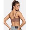 OEAK Womens Deep V Bras Wireless Bras Coffee & Tummy Control Shapewear for Women Seamless Nude 2XL