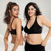 OEAK Womens Deep V Bras Wireless & Tummy Control Shapewear SuperPower Black L
