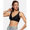 OEAK Womens Deep V Bras Wireless & Tummy Control Shapewear SuperPower Black M