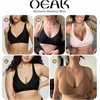 OEAK Womens Deep V Bras Wireless & Tummy Control Shapewear SuperPower Black XL