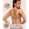 OEAK Womens Jelly Bras Wireless Deep V Bralette Comfy Push Up Tshirt Bras(Airy Coffee)
