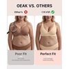 OEAK Womens Jelly Bras Wireless Deep V Bralette Comfy Push Up Tshirt Bras(Beige)