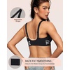OEAK Womens Jelly Bras Wireless Deep V Bralette Comfy Push Up Tshirt Bras(Black)
