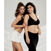 OEAK Womens Jelly Bras Wireless Deep V Bralette Comfy Push Up Tshirt Bras(Black)