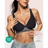 OEAK Womens Jelly Bras Wireless Deep V Bralette Comfy Push Up Tshirt Bras(Black)