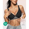 OEAK Womens Jelly Bras Wireless Deep V Bralette Comfy Push Up Tshirt Bras(Black Polka Dot)