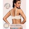 OEAK Womens Jelly Bras Wireless Deep V Bralette Comfy Push Up Tshirt Bras(Champagne)