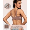 OEAK Womens Jelly Bras Wireless Deep V Bralette Comfy Push Up Tshirt Bras(Coffee)