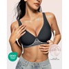 OEAK Womens Jelly Bras Wireless Deep V Bralette Comfy Push Up Tshirt Bras(Cool Black)