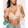 OEAK Womens Jelly Bras Wireless Deep V Bralette Comfy Push Up Tshirt Bras(Cool Nude)