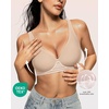 OEAK Womens Jelly Bras Wireless Deep V Bralette Comfy Push Up Tshirt Bras(Dark Beige)