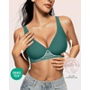 OEAK Womens Jelly Bras Wireless Deep V Bralette Comfy Push Up Tshirt Bras(Emerald Gem)