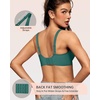 OEAK Womens Jelly Bras Wireless Deep V Bralette Comfy Push Up Tshirt Bras(Emerald Gem)