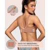 OEAK Womens Jelly Bras Wireless Deep V Bralette Comfy Push Up Tshirt Bras(Latte)