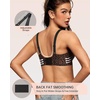 OEAK Womens Jelly Bras Wireless Deep V Bralette Comfy Push Up Tshirt Bras(Leopard Coffee)