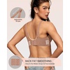 OEAK Womens Jelly Bras Wireless Deep V Bralette Comfy Push Up Tshirt Bras(Leopard Light-coffee)