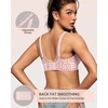 OEAK Womens Jelly Bras Wireless Deep V Bralette Comfy Push Up Tshirt Bras(Leopard Pink)