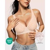 OEAK Womens Jelly Bras Wireless Deep V Bralette Comfy Push Up Tshirt Bras(Leopard Skin)