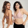OEAK Womens Jelly Bras Wireless Deep V Bralette Comfy Push Up Tshirt Bras(Nude)