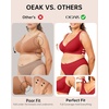 OEAK Womens Jelly Bras Wireless Deep V Bralette Comfy Push Up Tshirt Bras(Red)