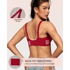 OEAK Womens Jelly Bras Wireless Deep V Bralette Comfy Push Up Tshirt Bras(Red)