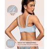 OEAK Womens Jelly Bras Wireless Deep V Bralette Comfy Push Up Tshirt Bras(Sky Blue)