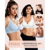 OEAK Womens Jelly Bras Wireless Deep V Bralette Comfy Push Up Tshirt Bras(Sky Blue)