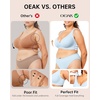 OEAK Womens Jelly Bras Wireless Deep V Bralette Comfy Push Up Tshirt Bras(Sky Blue)