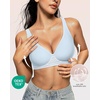 OEAK Womens Jelly Bras Wireless Deep V Bralette Comfy Push Up Tshirt Bras(Sky Blue)