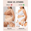 OEAK Womens Jelly Bras Wireless Deep V Bralette Comfy Push Up Tshirt Bras(White Polka Dot)