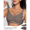 OEAK Womens Wireless Bras V Mesh Comfortable Grey & Tummy Control Shapewear Nude M