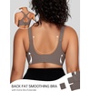 OEAK Womens Wireless Bras V Mesh Comfortable Grey & Tummy Control Shapewear Nude M