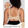 OEAK Womens Wireless Bras V Mesh Comfortable Semolina & Tummy Control Shapewear Nude XL