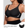 OEAK Womens Wireless Bras V Mesh Comfortable & Tummy Control Shapewear Black 3XL