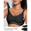 OEAK Womens Wireless Bras V Mesh Comfortable & Tummy Control Shapewear Black XXL