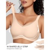 OEAK Womens Wireless Bras V Mesh Comfortable & Tummy Control Shapewear Nude XXL
