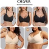 OEAK Womens Wireless Bras V Mesh Comfortable & Tummy Control Shapewear Nude XXL