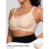 OEAK Womens Wireless Bras V Mesh Comfortable & Tummy Control Shapewear Nude XXL