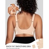 OEAK Womens Wireless Bras V Mesh Comfortable & Tummy Control Shapewear Nude XXL