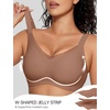 OEAK Womens Wireless Bras V Mesh Khaki & Tummy Control Superpower Black M