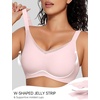 OEAK Womens Wireless Bras V Mesh Pink & Tummy Control Superpower Nude S