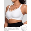 OEAK Womens Wireless Bras V Mesh White & Tummy Control Superpower Nude S