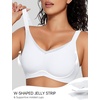 OEAK Womens Wireless Bras V Mesh White & Tummy Control Superpower Nude S
