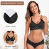 OEAK Womens Wireless Jelly Bras Comfortable Gel Bra Everyday Tshirt Bras(Airy Black)