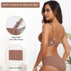 OEAK Womens Wireless Jelly Bras Comfortable Gel Bra Everyday Tshirt Bras(Coffee)