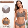 OEAK Womens Wireless Jelly Bras Comfortable Gel Bra Everyday Tshirt Bras(Grey)
