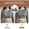 OEAK Womens Wireless Jelly Bras Comfortable Gel Bra Everyday Tshirt Bras(Grey)