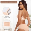 OEAK Womens Wireless Jelly Bras Comfortable Gel Bra Everyday Tshirt Bras(Jacquard Nude)