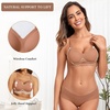 OEAK Womens Wireless Jelly Bras Comfortable Gel Bra Everyday Tshirt Bras(Latte)