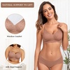 OEAK Womens Wireless Jelly Bras Comfortable Gel Bra Everyday Tshirt Bras(Latte Leopard)